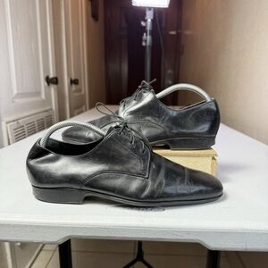 Salvatore Ferragamo Men's Sz 7.5 Studio Oxford Black Dress Shoes